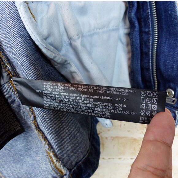 Zara Man 1975 Denim Field Jacket Men L Blue Utility Distress Embellished Grunge - Picture 13 of 14